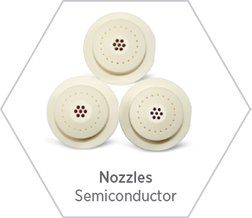 High-purity alumina ceramic nozzle components for the semiconductor industry